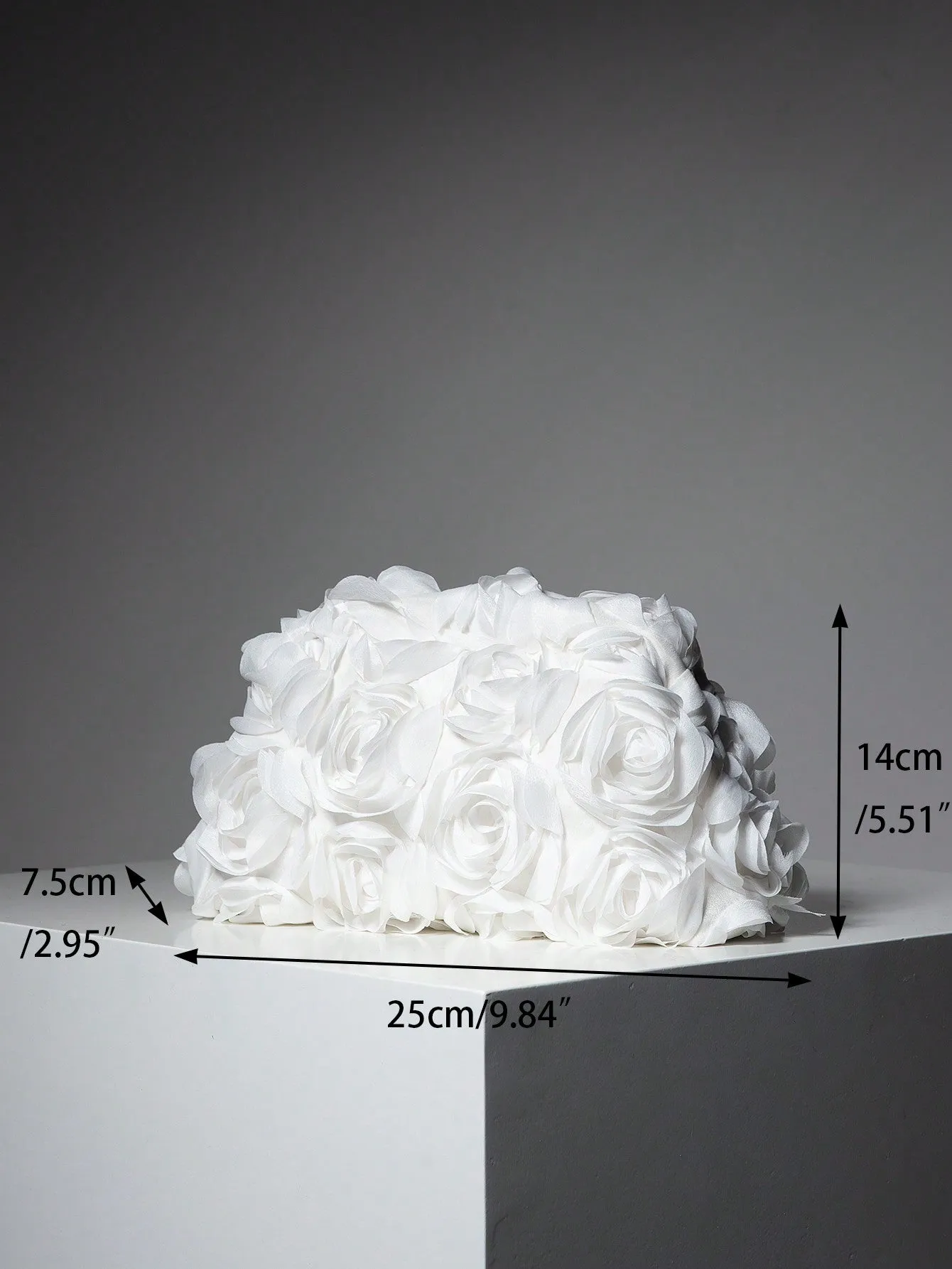 Rose Pattern Clutch Bag - White- FD ⚡