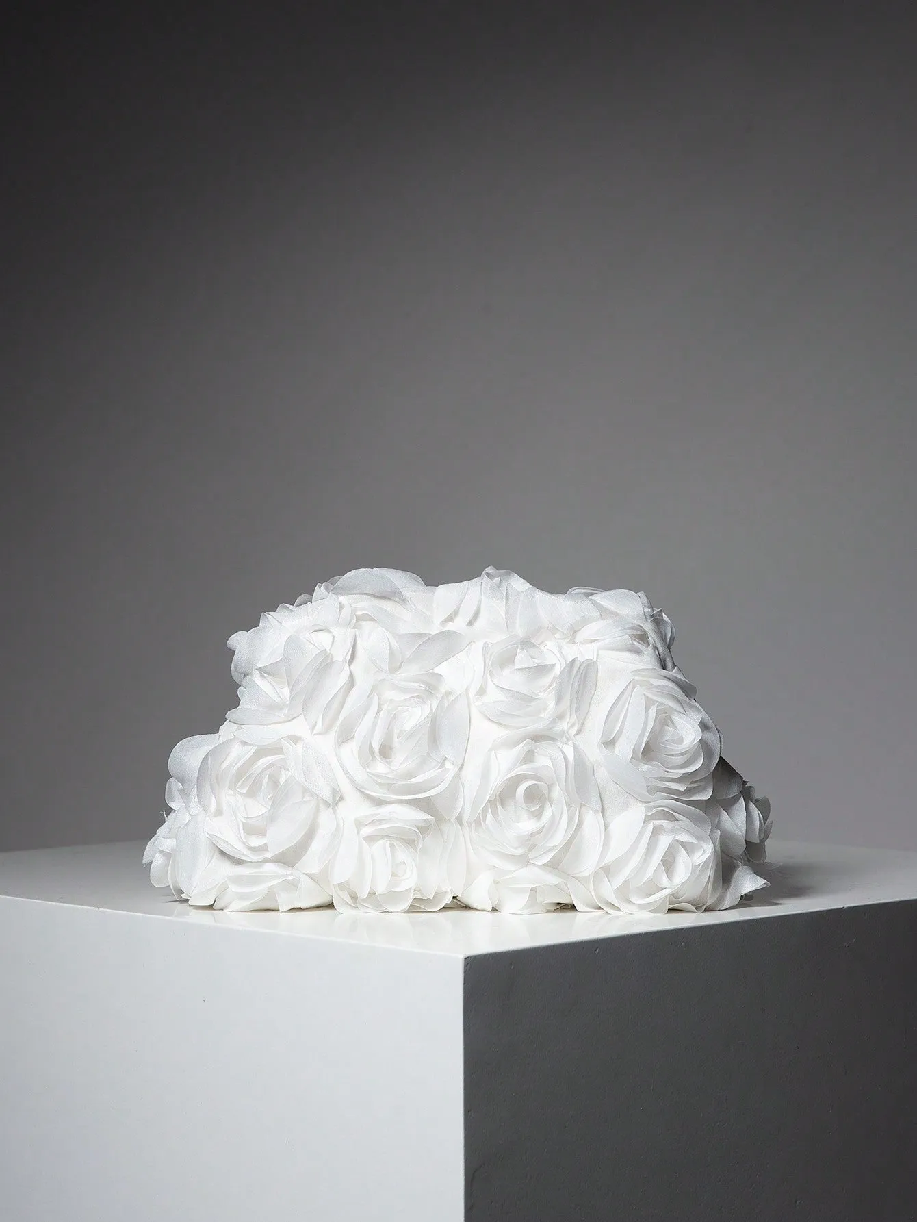 Rose Pattern Clutch Bag - White- FD ⚡