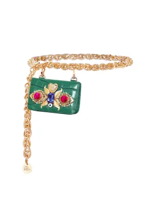 Sacramento green chain-link belt bag