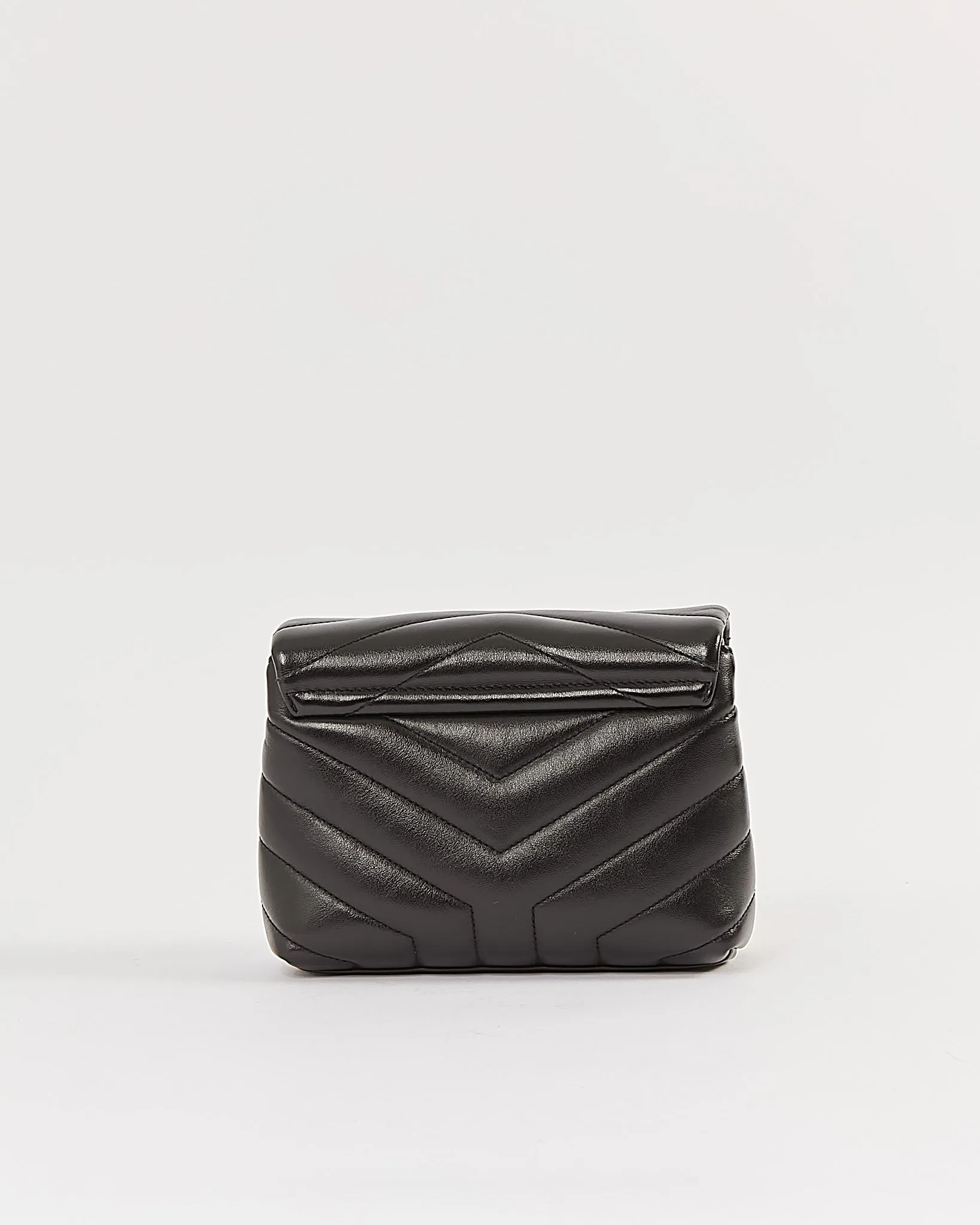 Saint Laurent Black Chevron Monogram Toy Lou Lou Crossbody