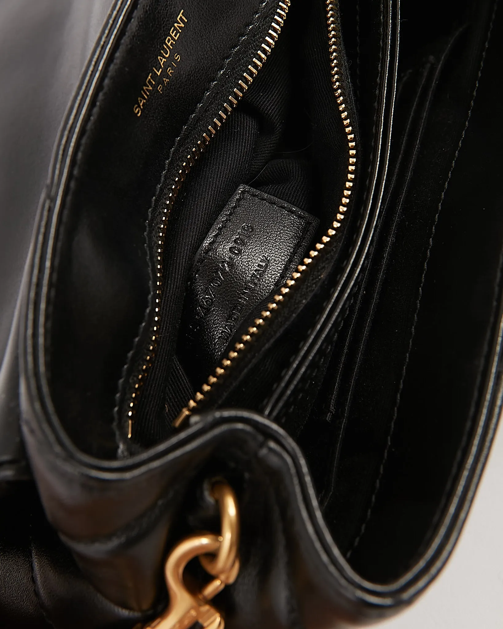 Saint Laurent Black Chevron Monogram Toy Lou Lou Crossbody