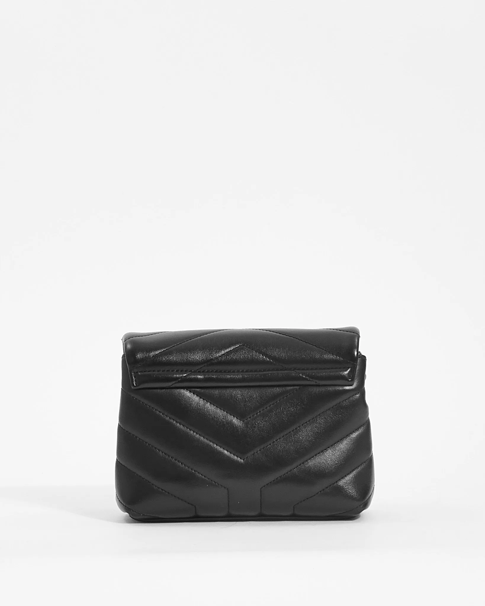 Saint Laurent Black Leather Toy Loulou Shoulder Bag