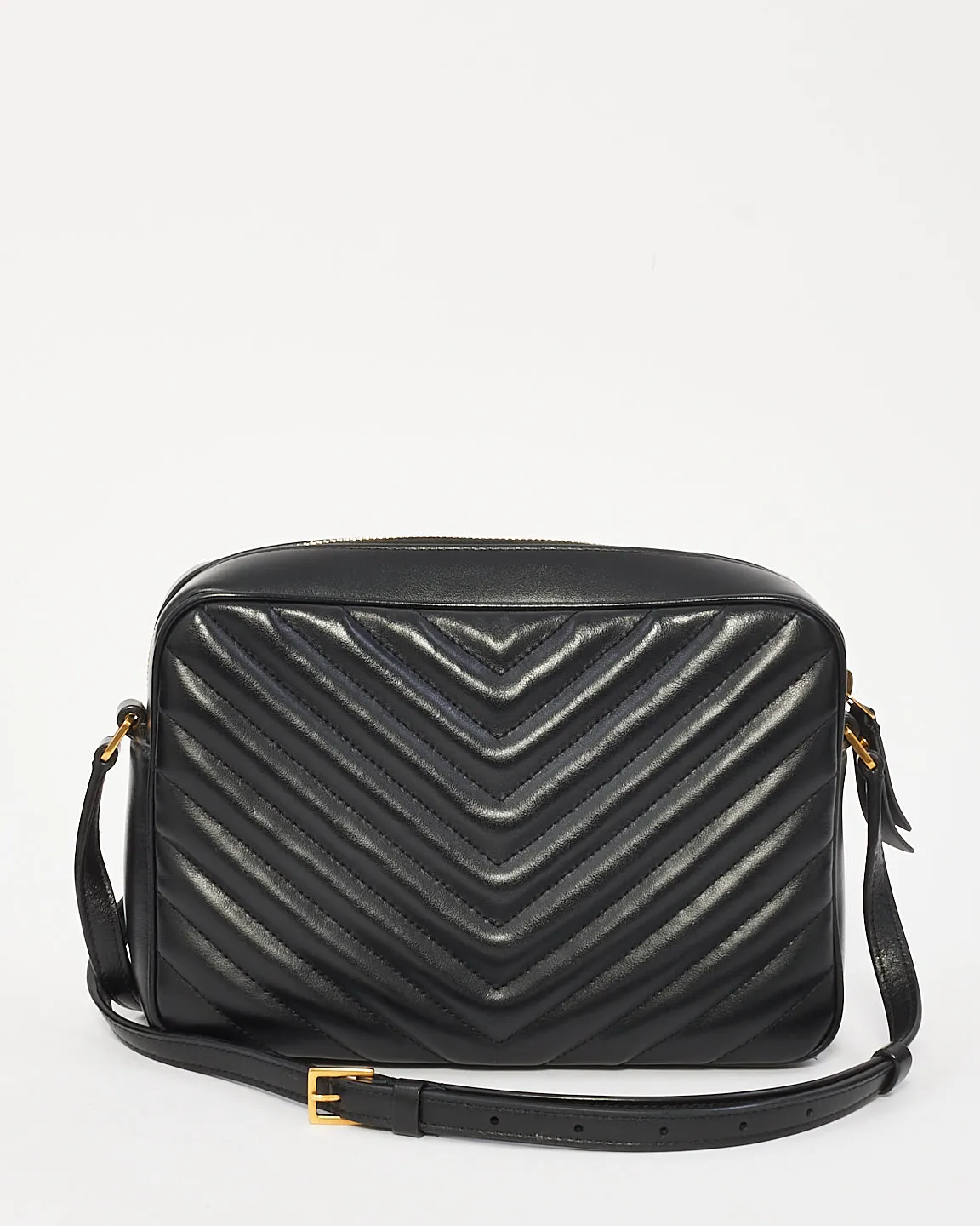 Saint Laurent Black Matelassé Leather Lou Camera Bag