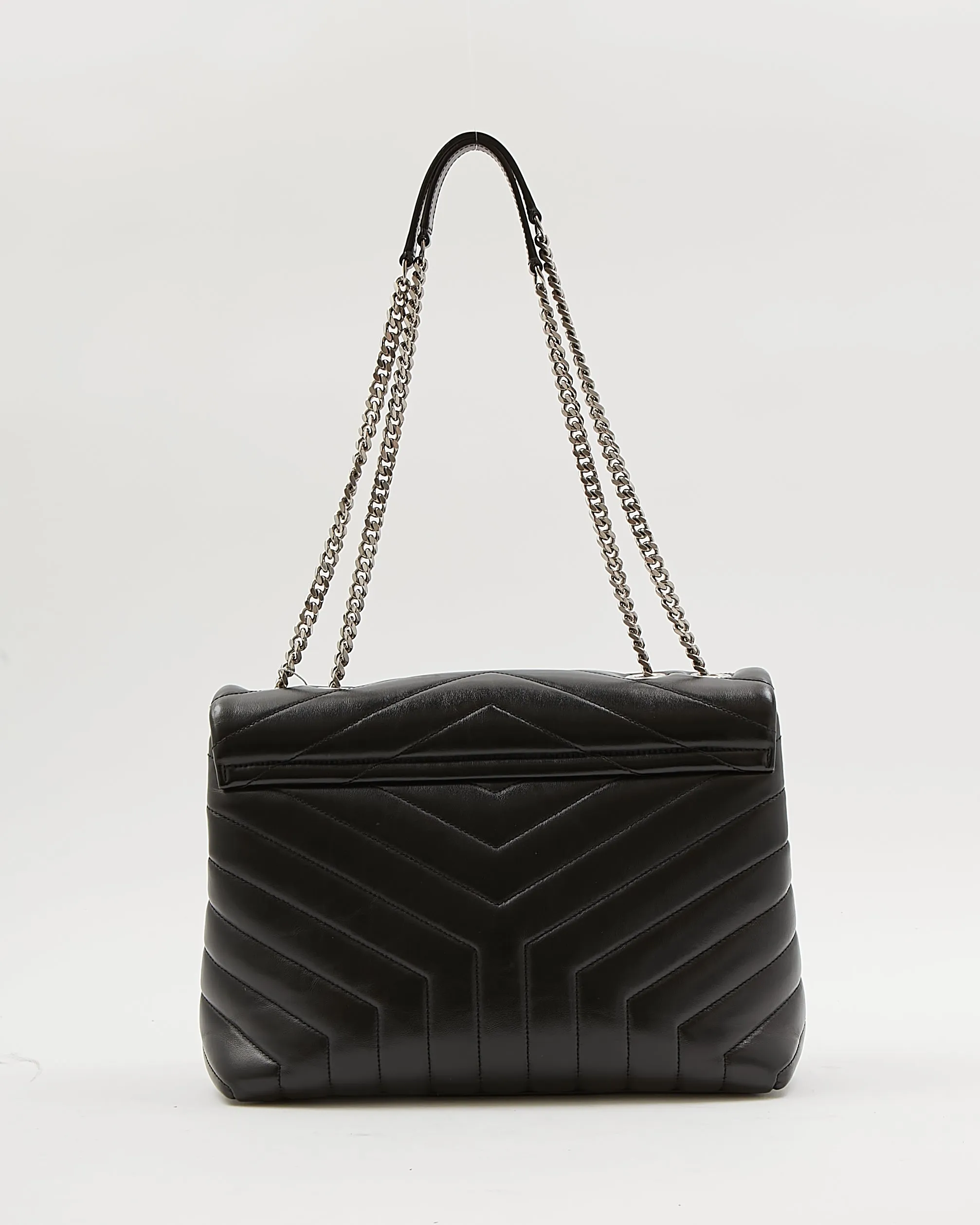 Saint Laurent Black Matelassé Leather Medium LouLou Shoulder Bag