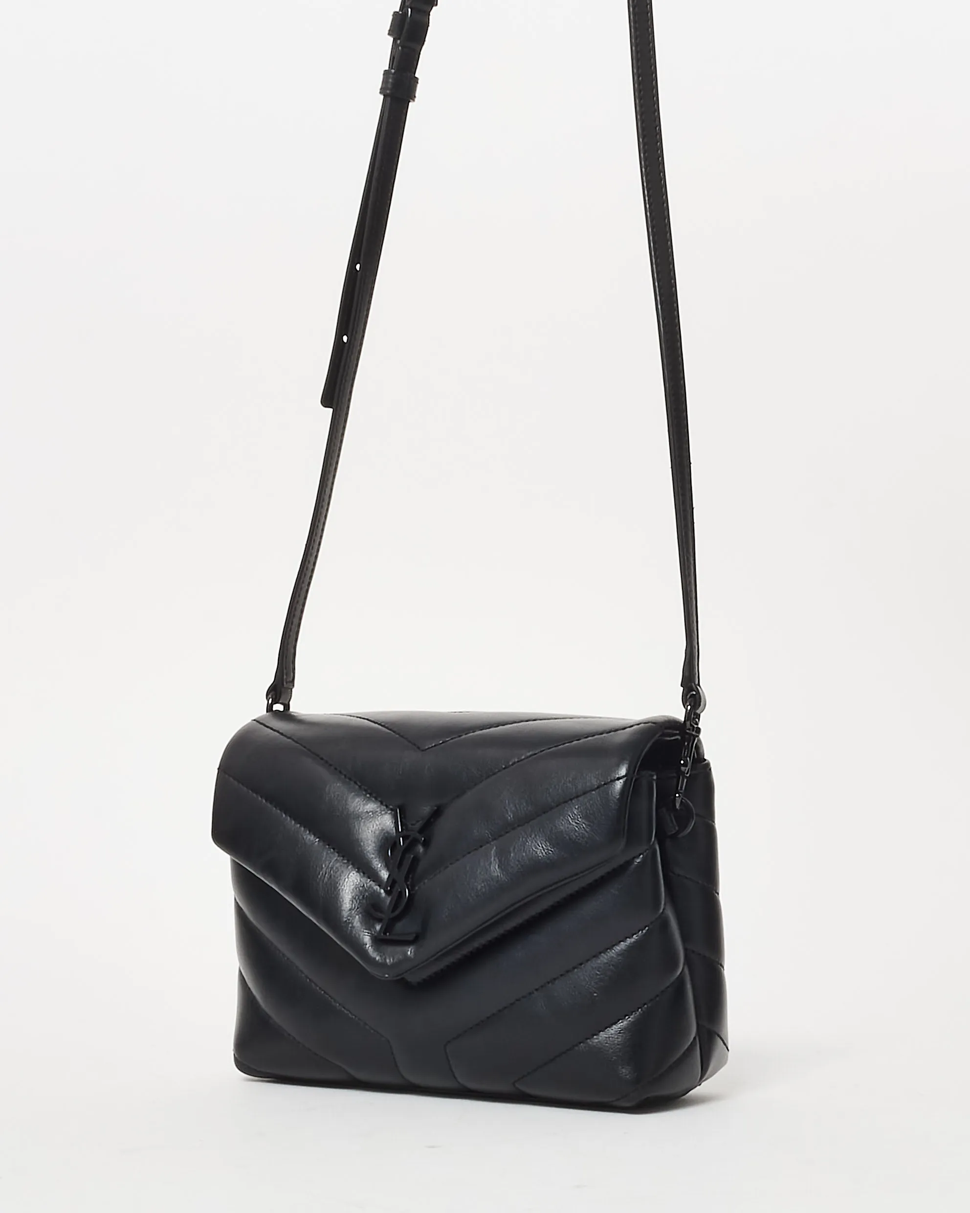 Saint Laurent Black Matelassé Leather Toy Loulou BHW