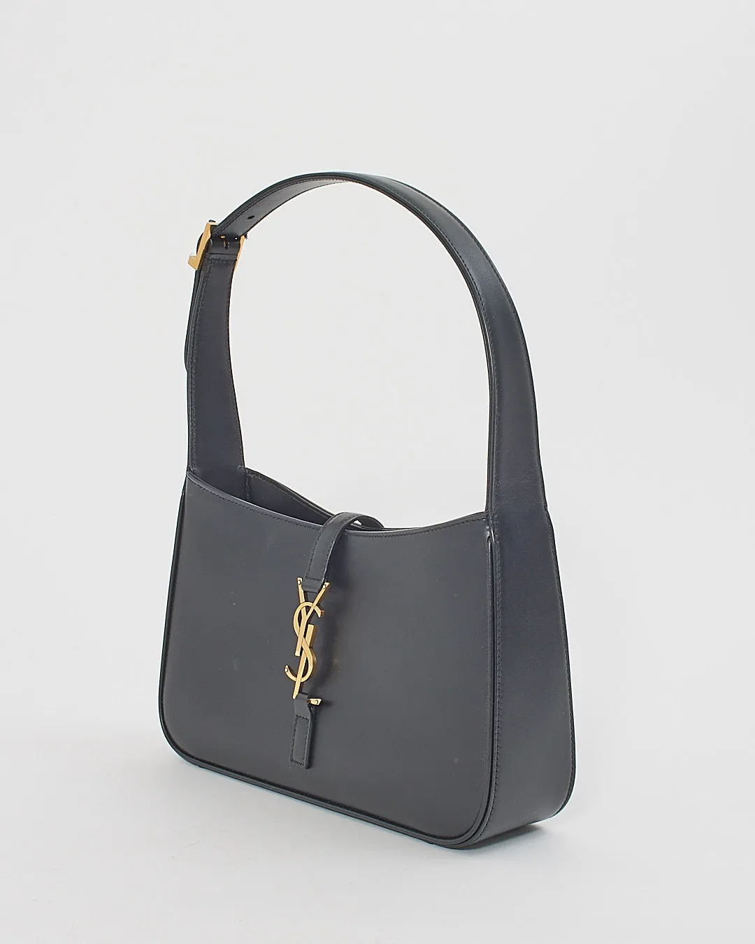 Saint Laurent Black Smooth Leather Le 5 à 7 Hobo Shoulder Bag