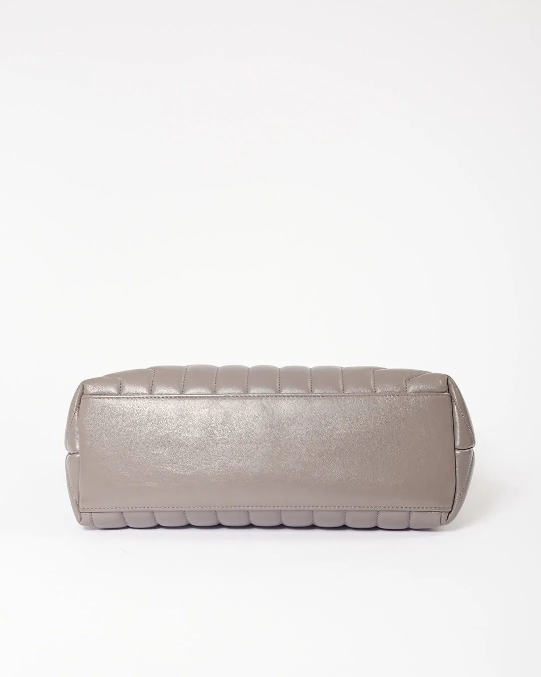 Saint Laurent Grey Leather Chevron Medium Matelasse Lou Lou Chain Bag
