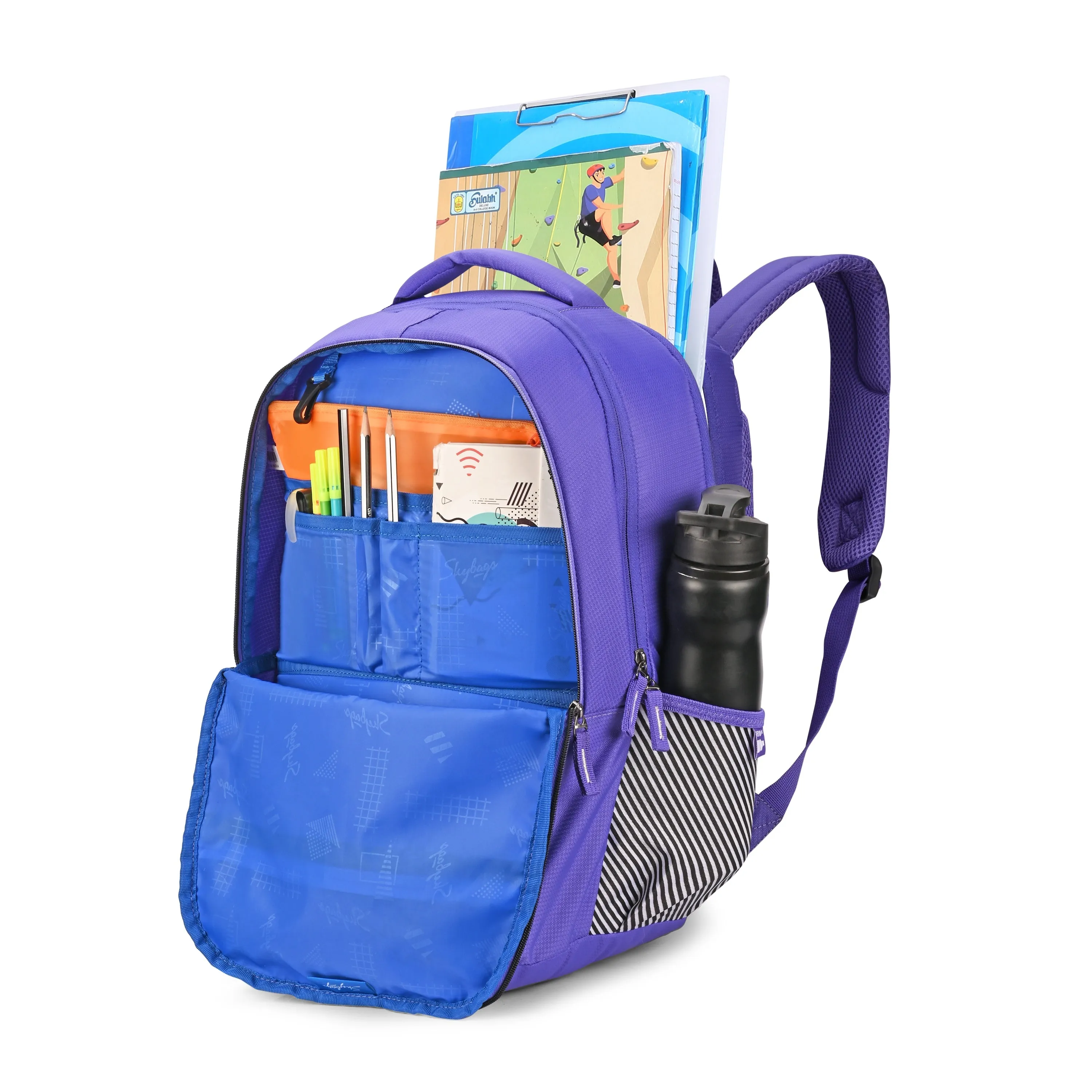 Skybags KLAN 01  SCHOOL BACKPACK PURPLE