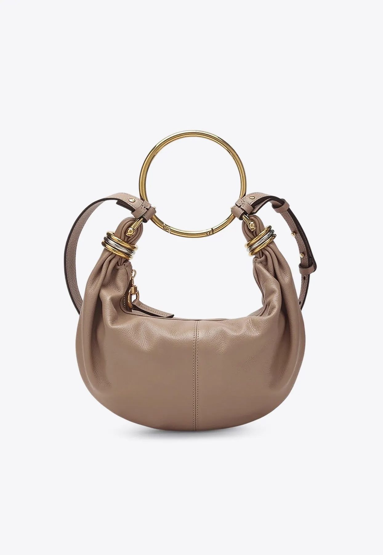Small Bracelet Leather Hobo Bag
