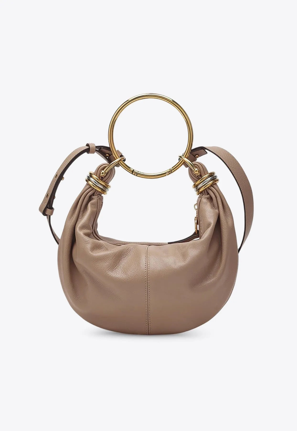 Small Bracelet Leather Hobo Bag