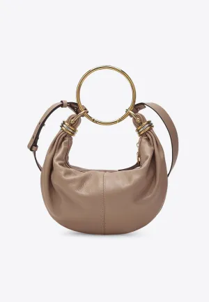 Small Bracelet Leather Hobo Bag