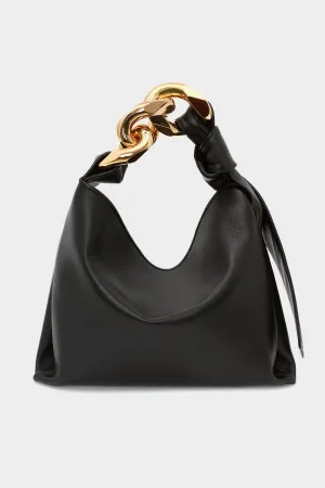 Small Chain Hobo Bag in Black