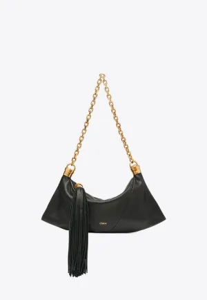Small Foulard Hobo Bag in Grained Leather