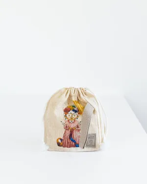 Small Project Bag with Knitter Old lady print