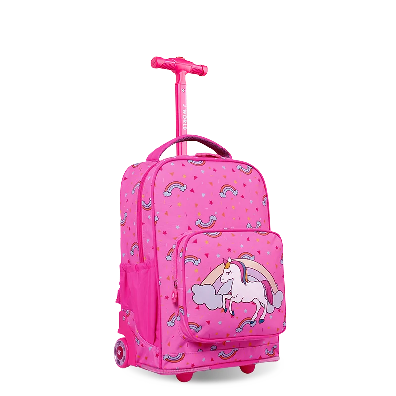 Sparkle 15 Inch Kids Rolling Backpack / Carry On in Unicorn