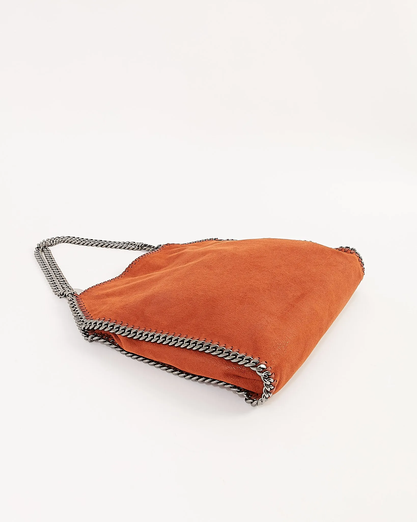Stella McCartney Burnt Orange Vegan Suede Falabella Tote Bag