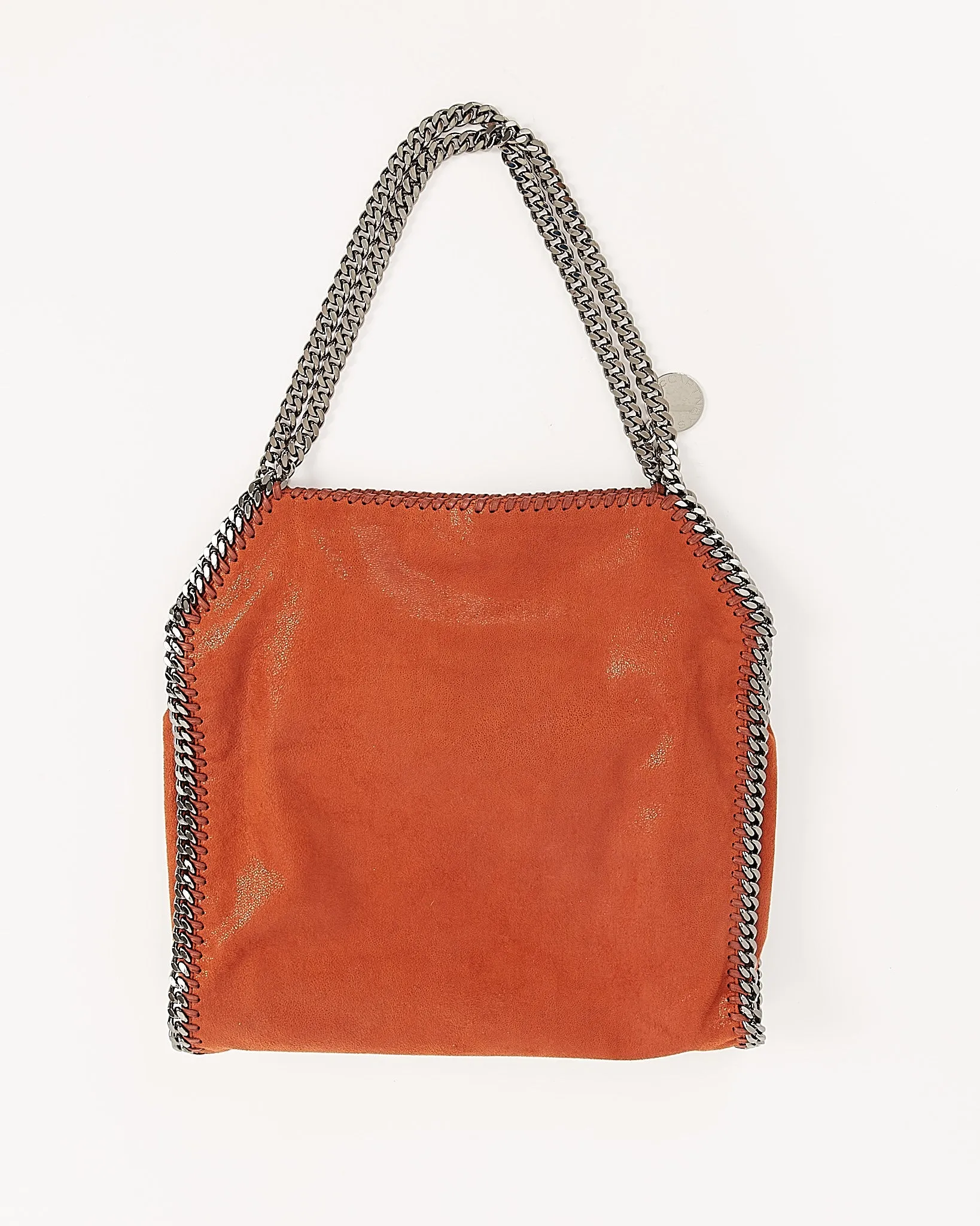 Stella McCartney Burnt Orange Vegan Suede Falabella Tote Bag