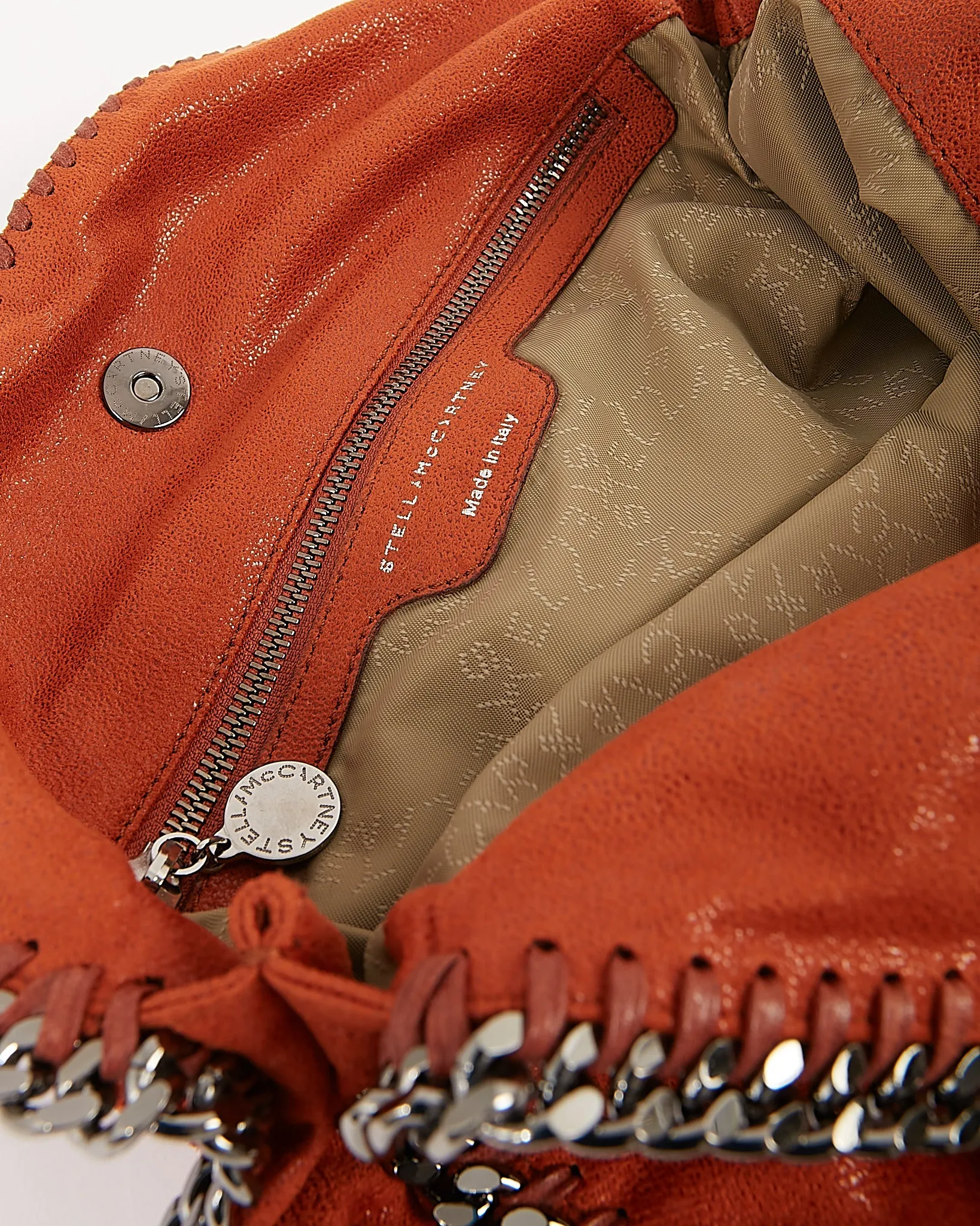 Stella McCartney Burnt Orange Vegan Suede Falabella Tote Bag