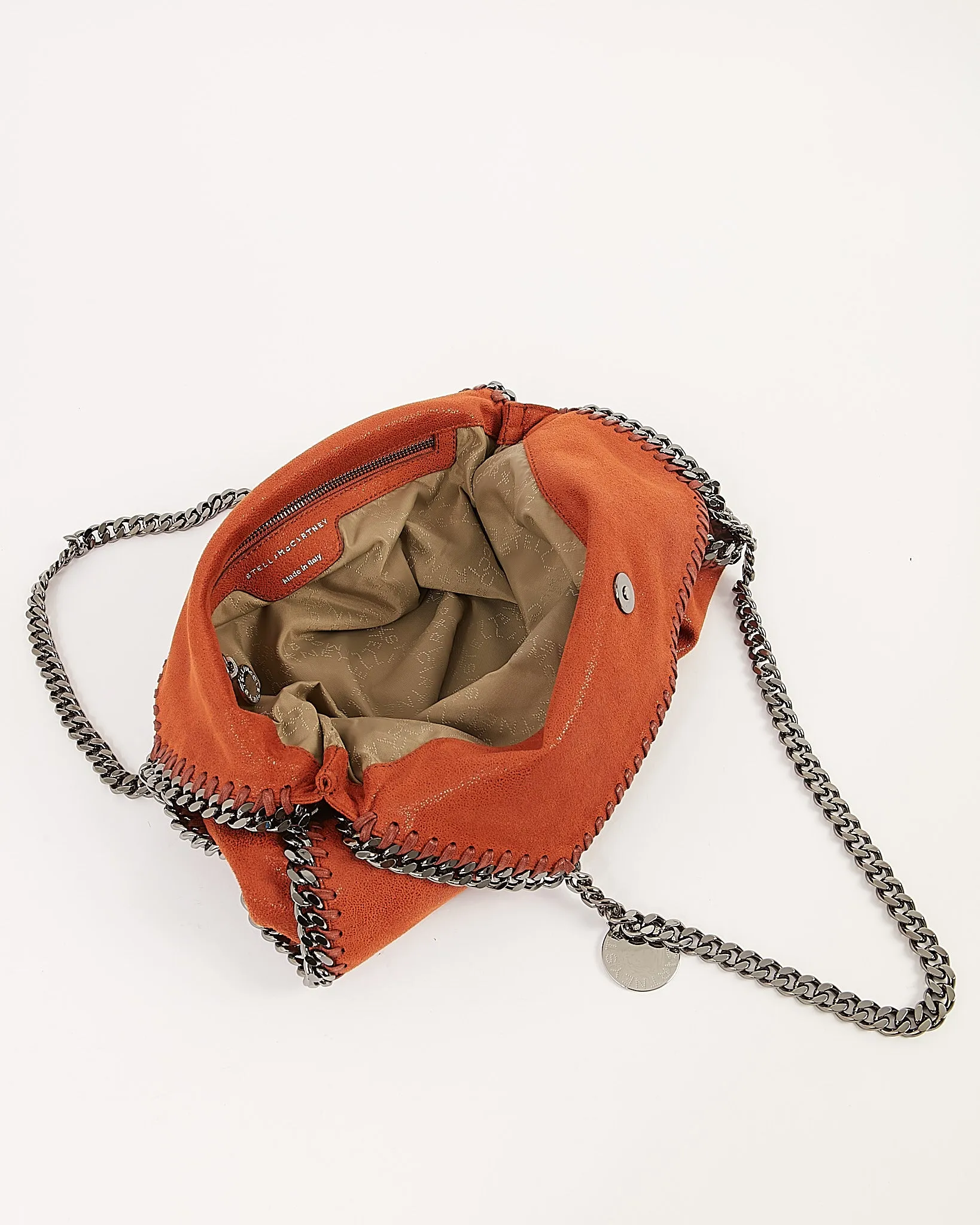 Stella McCartney Burnt Orange Vegan Suede Falabella Tote Bag