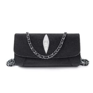 Stingray Leather Evening Bag With Chain