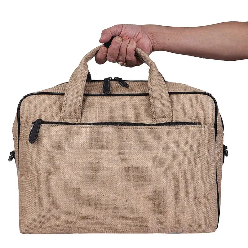 Stylish 15.6 Inch Jute Laptop Bag