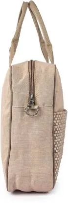 Stylish Jute Laptop Messenger Bag - Beige, 16 L Capacity