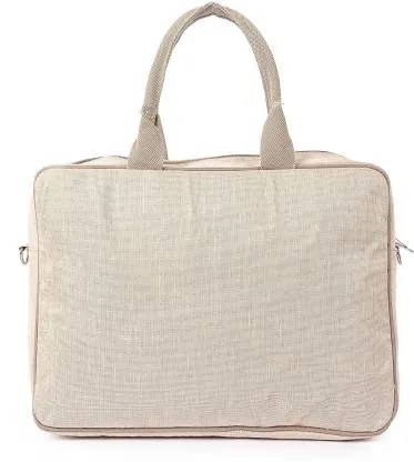 Stylish Jute Laptop Messenger Bag - Beige, 16 L Capacity