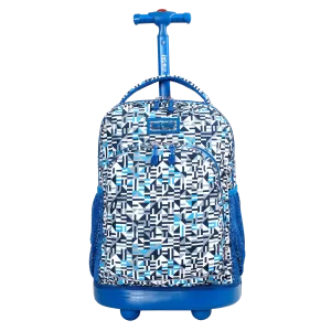 Sunny Rolling Backpack (17 Inch) in Geo Blue - Final Sale