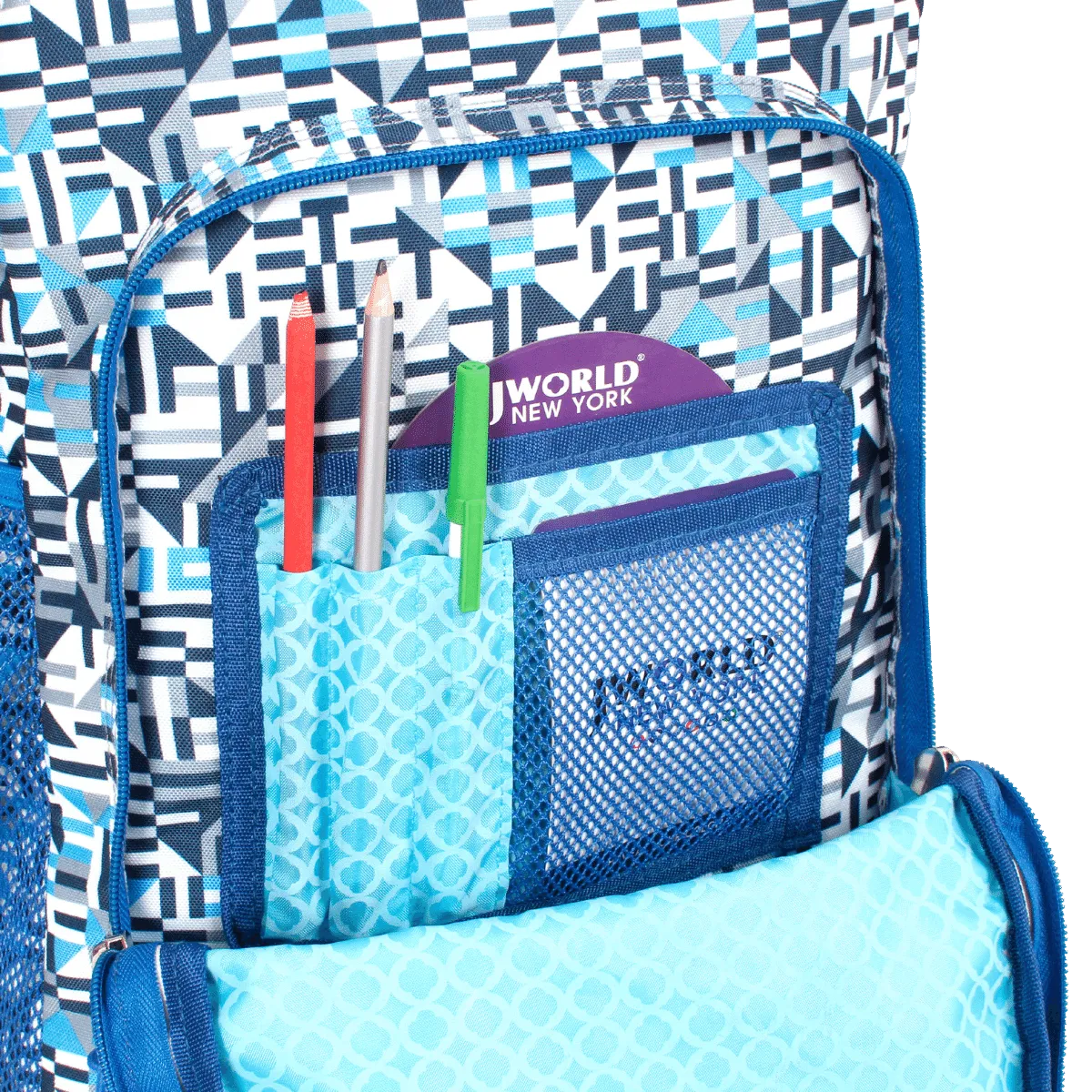 Sunny Rolling Backpack (17 Inch) in Geo Blue - Final Sale