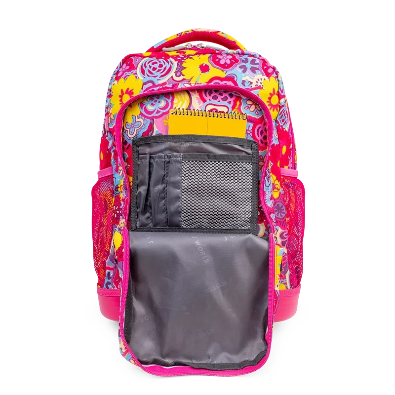 Sunny Rolling Backpack (17 Inch) in Poppy Pansy
