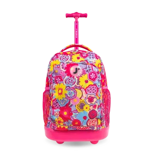 Sunny Rolling Backpack (17 Inch) in Poppy Pansy