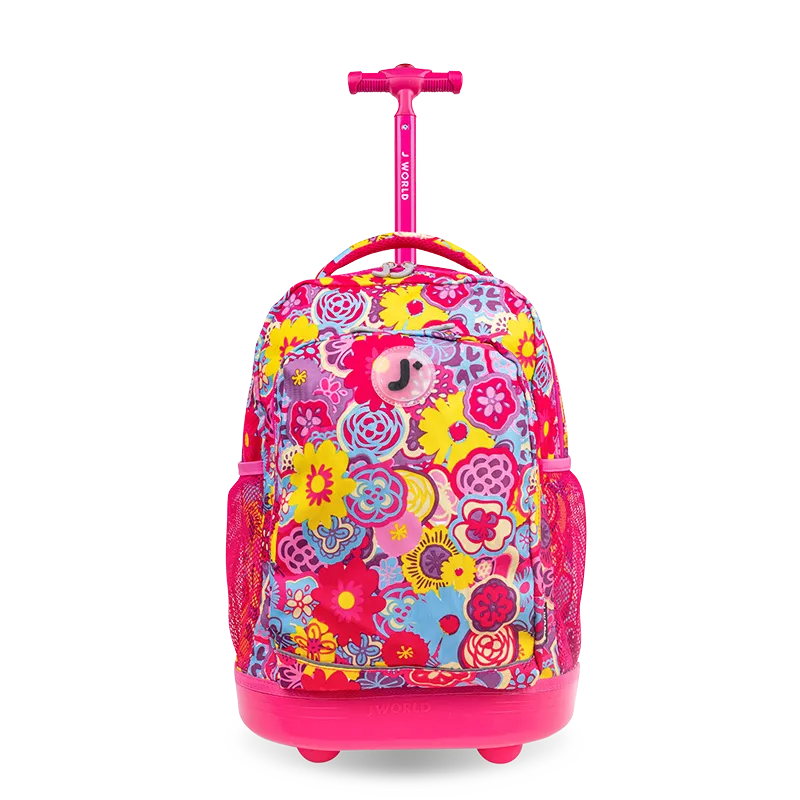 Sunny Rolling Backpack (17 Inch) in Poppy Pansy