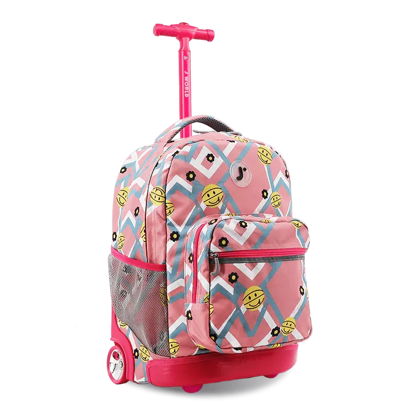 Sunrise Rolling Backpack (18 Inch) in Basketbally