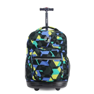 Sunrise Rolling Backpack (18 Inch) in Cubes