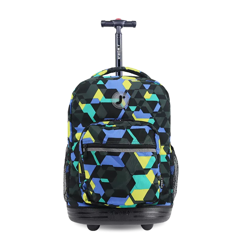 Sunrise Rolling Backpack (18 Inch) in Cubes