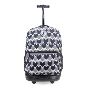 Sunrise Rolling Backpack (18 Inch) in Heart Dot