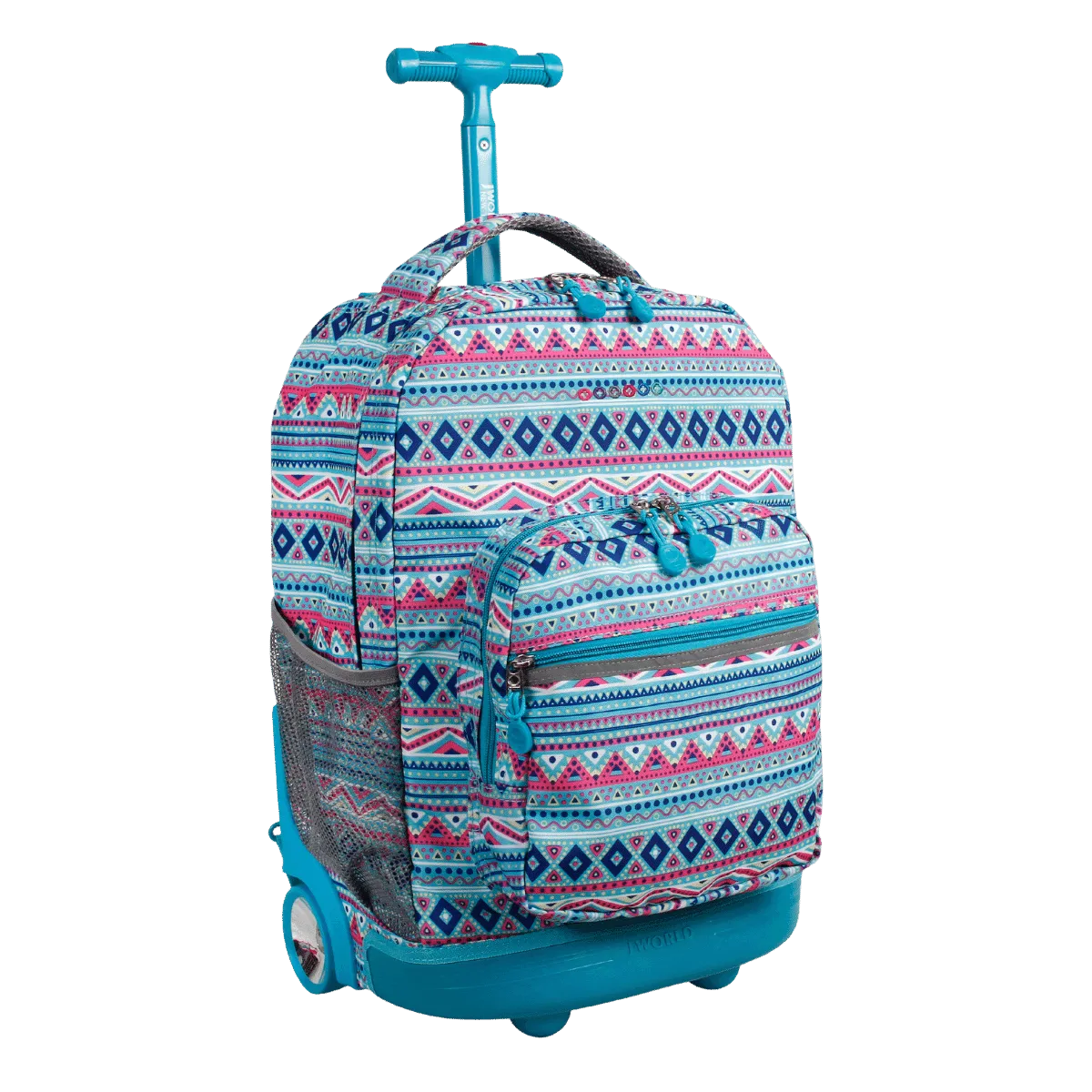 Sunrise Rolling Backpack (18 Inch) in Mint Tribal - Final Sale