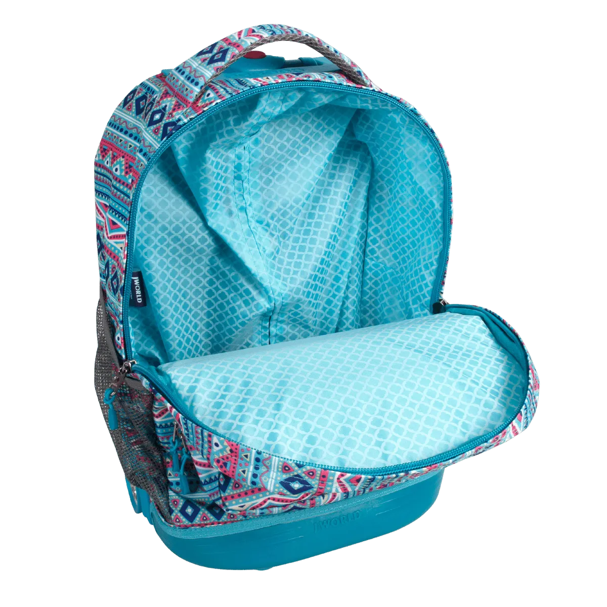 Sunrise Rolling Backpack (18 Inch) in Mint Tribal - Final Sale