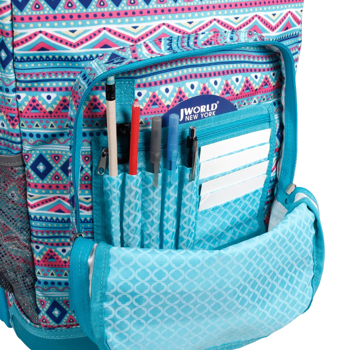 Sunrise Rolling Backpack (18 Inch) in Mint Tribal - Final Sale