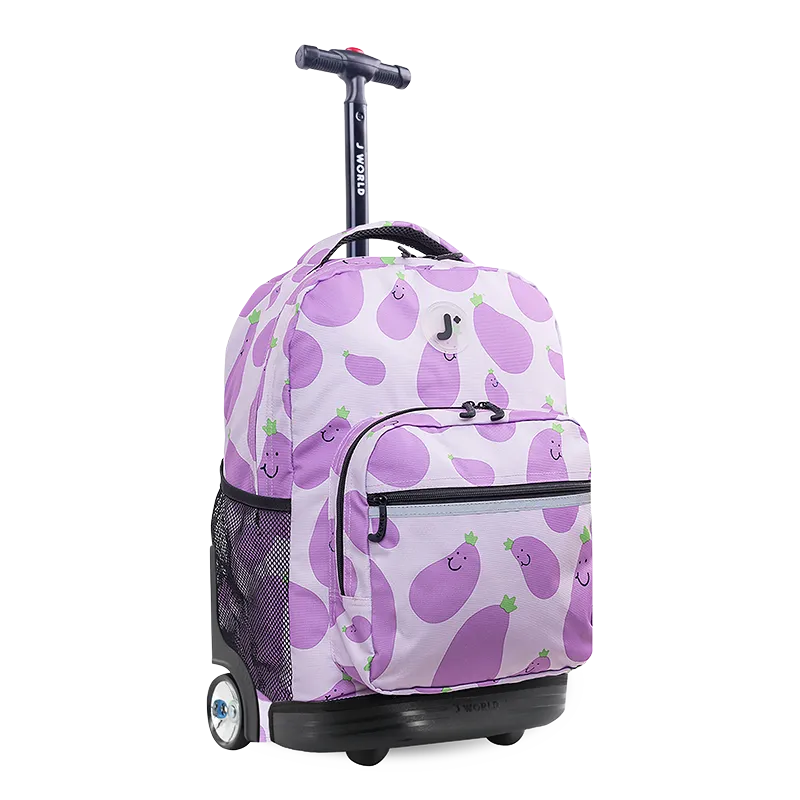 Sunrise Rolling Backpack (18 Inch) in Mr Eggplant