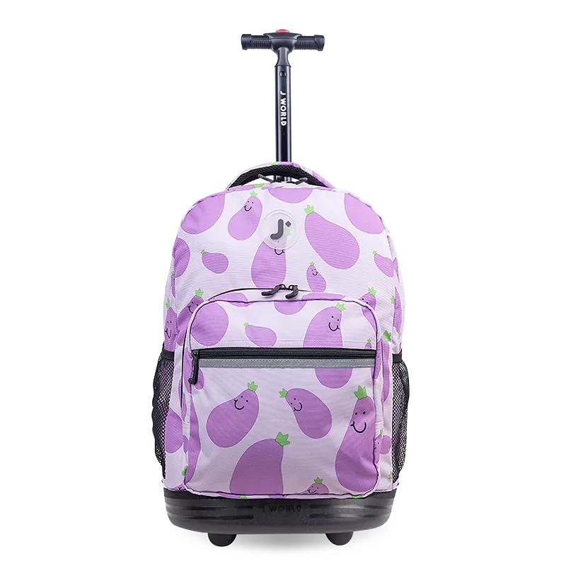 Sunrise Rolling Backpack (18 Inch) in Mr Eggplant