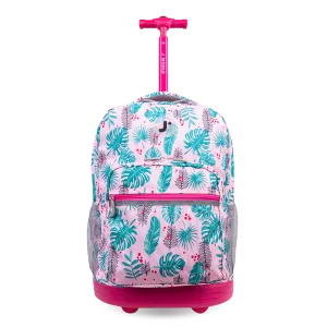 Sunrise Rolling Backpack (18 Inch) in Palm Leaves