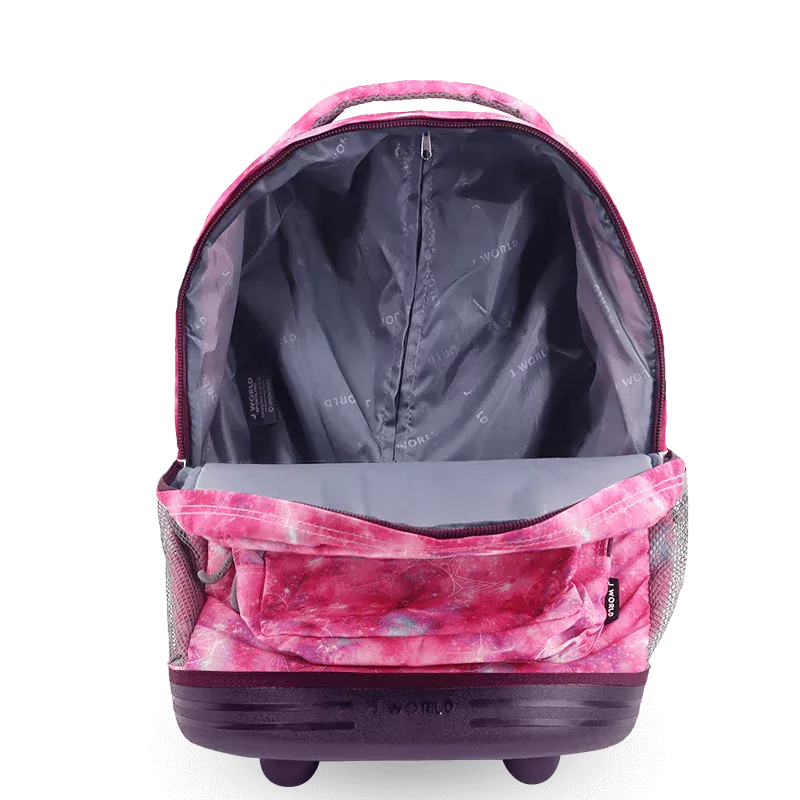 Sunrise Rolling Backpack (18 Inch) in Purple Galaxy