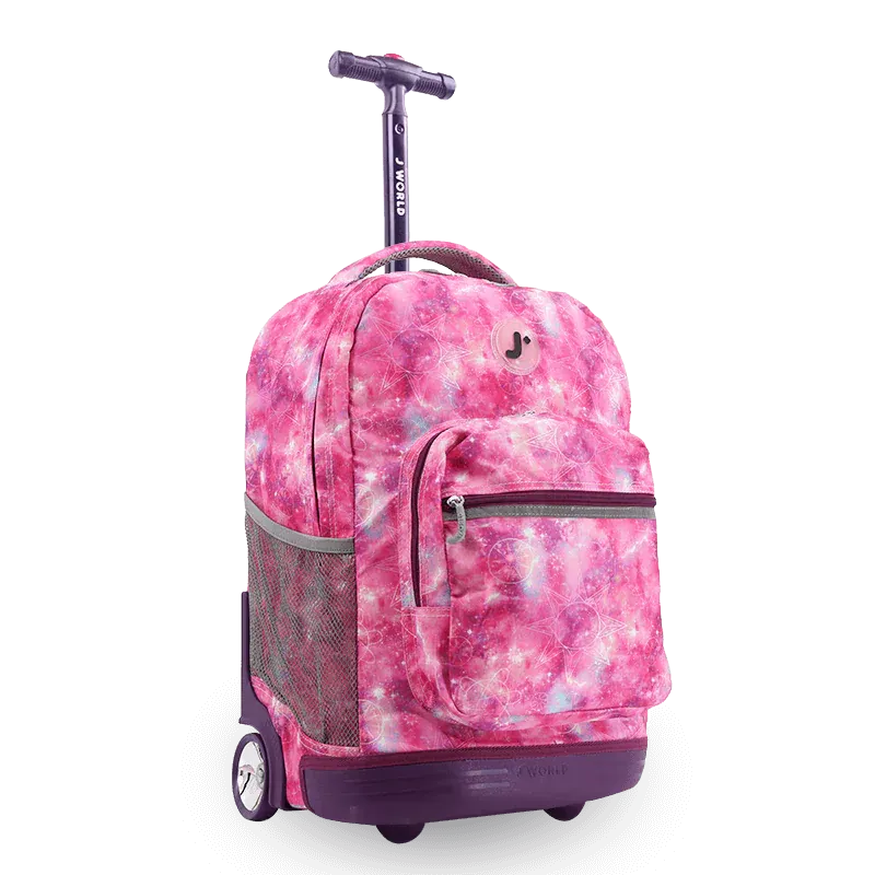 Sunrise Rolling Backpack (18 Inch) in Purple Galaxy