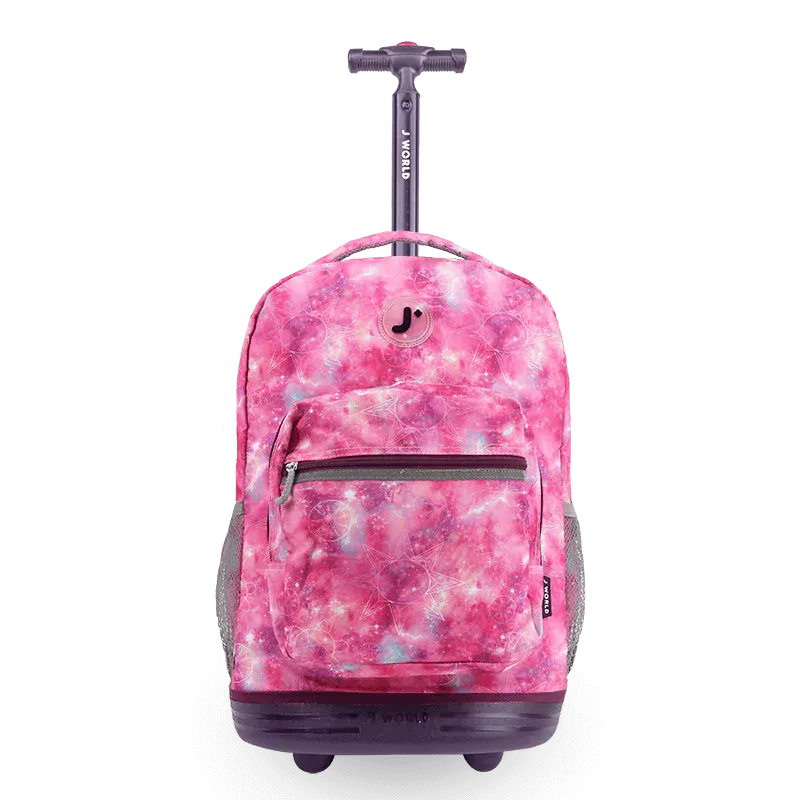 Sunrise Rolling Backpack (18 Inch) in Purple Galaxy
