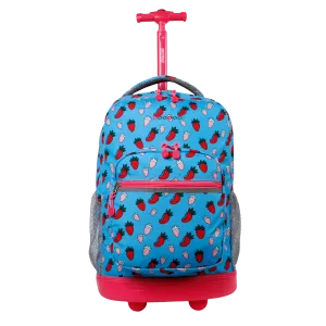 Sunrise Rolling Backpack (18 Inch) in Strawberry - Final Sale