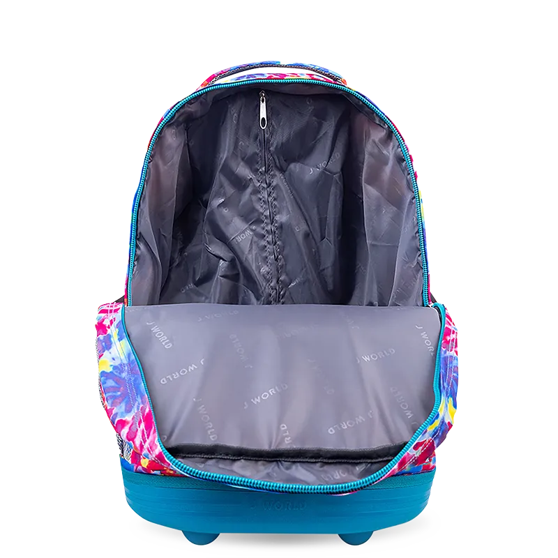Sunrise Rolling Backpack (18 Inch) in Tie Dye