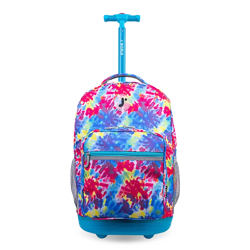 Sunrise Rolling Backpack (18 Inch) in Tie Dye