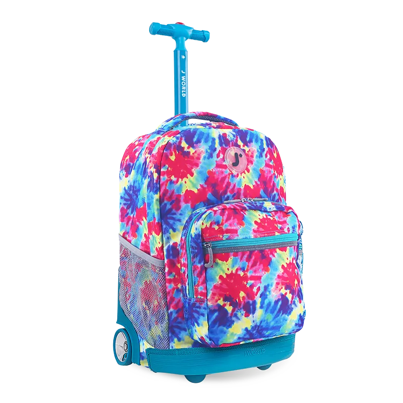 Sunrise Rolling Backpack (18 Inch) in Tie Dye