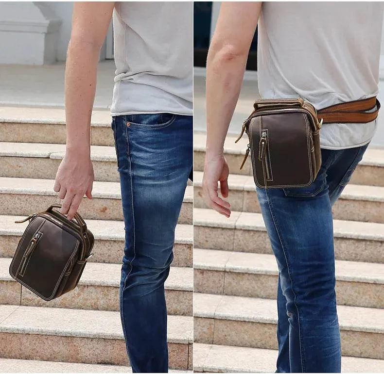 Super Quality Men’s Mini Shoulder Bag Genuine Leather Phone Pouch